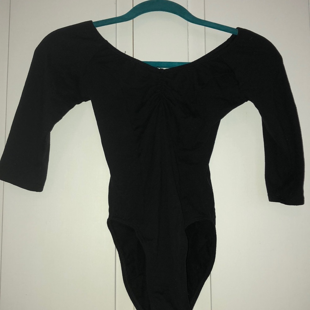 Motionwear Black threequarter lengthsleeve leo. M